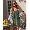 image:imageEkouaer Womens Summer Casual Sleeveless Rompers 2026 Floral Loose Shorts Overalls Adjustable Boho Jumpsuits with PocketsGreen Print