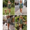 image:imageEkouaer Womens Summer Casual Sleeveless Rompers 2026 Floral Loose Shorts Overalls Adjustable Boho Jumpsuits with PocketsGreen Print