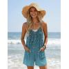 image:imageEkouaer Womens Summer Casual Sleeveless Rompers 2026 Floral Loose Shorts Overalls Adjustable Boho Jumpsuits with PocketsLake Blue Print