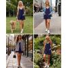 image:imageEkouaer Womens Summer Casual Sleeveless Rompers 2026 Floral Loose Shorts Overalls Adjustable Boho Jumpsuits with PocketsNavy Blue