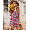 image:imageEkouaer Womens Summer Casual Sleeveless Rompers 2026 Floral Loose Shorts Overalls Adjustable Boho Jumpsuits with PocketsRose Red Floral