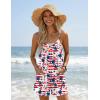 image:imageEkouaer Womens Summer Casual Sleeveless Rompers 2026 Floral Loose Shorts Overalls Adjustable Boho Jumpsuits with PocketsStar Flag