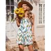 image:imageEkouaer Womens Summer Casual Sleeveless Rompers 2026 Floral Loose Shorts Overalls Adjustable Boho Jumpsuits with PocketsWhite Leaves Print