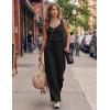 image:imageEkouaer Womens Summer Jumpsuits Dressy Sleeveless Wide Leg Long Pants Rompers Casual One Piece Outfits with PocketsBlack