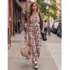 image:imageEkouaer Womens Summer Jumpsuits Dressy Sleeveless Wide Leg Long Pants Rompers Casual One Piece Outfits with PocketsBlack Floral