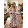 image:imageEkouaer Womens Summer Jumpsuits Dressy Sleeveless Wide Leg Long Pants Rompers Casual One Piece Outfits with PocketsBlack Floral