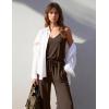 image:imageEkouaer Womens Summer Jumpsuits Dressy Sleeveless Wide Leg Long Pants Rompers Casual One Piece Outfits with PocketsBrown