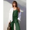 image:imageEkouaer Womens Summer Jumpsuits Dressy Sleeveless Wide Leg Long Pants Rompers Casual One Piece Outfits with PocketsGreen