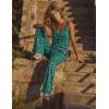 image:imageEkouaer Womens Summer Jumpsuits Dressy Sleeveless Wide Leg Long Pants Rompers Casual One Piece Outfits with PocketsGreen Floral