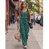 image:imageEkouaer Womens Summer Jumpsuits Dressy Sleeveless Wide Leg Long Pants Rompers Casual One Piece Outfits with PocketsGreen Floral