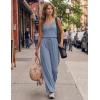 image:imageEkouaer Womens Summer Jumpsuits Dressy Sleeveless Wide Leg Long Pants Rompers Casual One Piece Outfits with PocketsGrey Blue