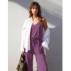image:imageEkouaer Womens Summer Jumpsuits Dressy Sleeveless Wide Leg Long Pants Rompers Casual One Piece Outfits with PocketsPurple