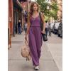 image:imageEkouaer Womens Summer Jumpsuits Dressy Sleeveless Wide Leg Long Pants Rompers Casual One Piece Outfits with PocketsPurple
