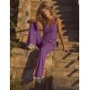 image:imageEkouaer Womens Summer Jumpsuits Dressy Sleeveless Wide Leg Long Pants Rompers Casual One Piece Outfits with PocketsPurple