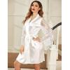 image:imageEouaer Womens Satin Kimono Robe for Bridesmaid and Bride Wedding Party Getting Ready Short RobeAwhite