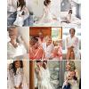 image:imageEouaer Womens Satin Kimono Robe for Bridesmaid and Bride Wedding Party Getting Ready Short RobeAwhite
