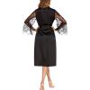 image:imageEouaer Womens Satin Kimono Robe for Bridesmaid and Bride Wedding Party Getting Ready Short RobeBlack