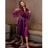 image:imageEouaer Womens Satin Kimono Robe for Bridesmaid and Bride Wedding Party Getting Ready Short RobePurple