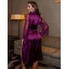 image:imageEouaer Womens Satin Kimono Robe for Bridesmaid and Bride Wedding Party Getting Ready Short RobePurple