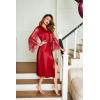 image:imageEouaer Womens Satin Kimono Robe for Bridesmaid and Bride Wedding Party Getting Ready Short RobeWine Red