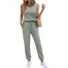 image:imageEkouaer Jumpsuits for Women Casual Summer Sleeveless 2026 Ribbed One Piece Romper Dressy Vacation Clothes Travel OutfitsIce Green