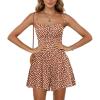 image:imageEkouaer Rompers for Women Boho Floral Summer Romper Sleeveless Spaghetti Strap Smocked Loose Casual Shorts JumpsuitsRed White