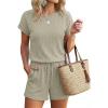 image:imageEkouaer Rompers for Women Ribbed Knit Short Jumpsuit 2026 Summer Casual Vacation OutfitsLight Green