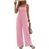 image:imageEkouaer Womens Casual Loose Jumpsuits One Piece Sleeveless Overalls Printed Long Pant Romper Fashion Boho Jumper with PocketPink Polka Pots Printed