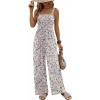 image:imageEkouaer Womens Casual Loose Jumpsuits One Piece Sleeveless Overalls Printed Long Pant Romper Fashion Boho Jumper with PocketWhite Print 2