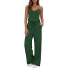 image:imageEkouaer Womens Summer Jumpsuits Dressy Sleeveless Wide Leg Long Pants Rompers Casual One Piece Outfits with PocketsGreen