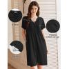 image:imageEKOUAER Women Zipper Robes Short Bathrobe Lightweight Mumu Duster House Coat with Pockets Soft Moo Moo NightgownBlack