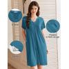 image:imageEKOUAER Women Zipper Robes Short Bathrobe Lightweight Mumu Duster House Coat with Pockets Soft Moo Moo NightgownBlue Green