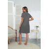 image:imageEKOUAER Women Zipper Robes Short Bathrobe Lightweight Mumu Duster House Coat with Pockets Soft Moo Moo NightgownDark Grey