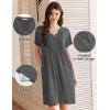 image:imageEKOUAER Women Zipper Robes Short Bathrobe Lightweight Mumu Duster House Coat with Pockets Soft Moo Moo NightgownDark Grey