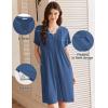 image:imageEKOUAER Women Zipper Robes Short Bathrobe Lightweight Mumu Duster House Coat with Pockets Soft Moo Moo NightgownDeep Blue