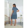 image:imageEKOUAER Women Zipper Robes Short Bathrobe Lightweight Mumu Duster House Coat with Pockets Soft Moo Moo NightgownFlora Light Blue