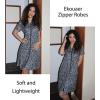 image:imageEKOUAER Women Zipper Robes Short Bathrobe Lightweight Mumu Duster House Coat with Pockets Soft Moo Moo NightgownFloral Black