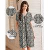 image:imageEKOUAER Women Zipper Robes Short Bathrobe Lightweight Mumu Duster House Coat with Pockets Soft Moo Moo NightgownFloral Black