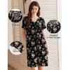 image:imageEKOUAER Women Zipper Robes Short Bathrobe Lightweight Mumu Duster House Coat with Pockets Soft Moo Moo NightgownFloral Black a