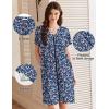 image:imageEKOUAER Women Zipper Robes Short Bathrobe Lightweight Mumu Duster House Coat with Pockets Soft Moo Moo NightgownFloral Blue