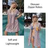 image:imageEKOUAER Women Zipper Robes Short Bathrobe Lightweight Mumu Duster House Coat with Pockets Soft Moo Moo NightgownFloral Pink