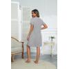 image:imageEKOUAER Women Zipper Robes Short Bathrobe Lightweight Mumu Duster House Coat with Pockets Soft Moo Moo NightgownLight Grey