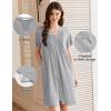 image:imageEKOUAER Women Zipper Robes Short Bathrobe Lightweight Mumu Duster House Coat with Pockets Soft Moo Moo NightgownLight Grey