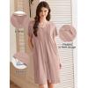 image:imageEKOUAER Women Zipper Robes Short Bathrobe Lightweight Mumu Duster House Coat with Pockets Soft Moo Moo NightgownMisty Rose