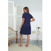 image:imageEKOUAER Women Zipper Robes Short Bathrobe Lightweight Mumu Duster House Coat with Pockets Soft Moo Moo NightgownNavy Blue