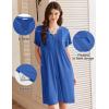 image:imageEKOUAER Women Zipper Robes Short Bathrobe Lightweight Mumu Duster House Coat with Pockets Soft Moo Moo NightgownRoyal Blue