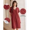 image:imageEKOUAER Women Zipper Robes Short Bathrobe Lightweight Mumu Duster House Coat with Pockets Soft Moo Moo NightgownWine Red