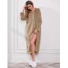 image:imageEkouaer Fleece Robes for Women Hooded Plush Zipper Front Long Bathrobe Warm House Robe Sleepwear with PocketsZ Khaki