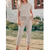 image:imageEkouaer Jumpsuits for Women Dressy Summer Romper Casual Spring Vacation Outfits 2026 One Piece Travel ClothesBeige