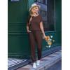 image:imageEkouaer Jumpsuits for Women Dressy Summer Romper Casual Spring Vacation Outfits 2026 One Piece Travel ClothesBrown